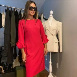Karl Lagerfeld Vibrant Pink Long Sleeve Dress